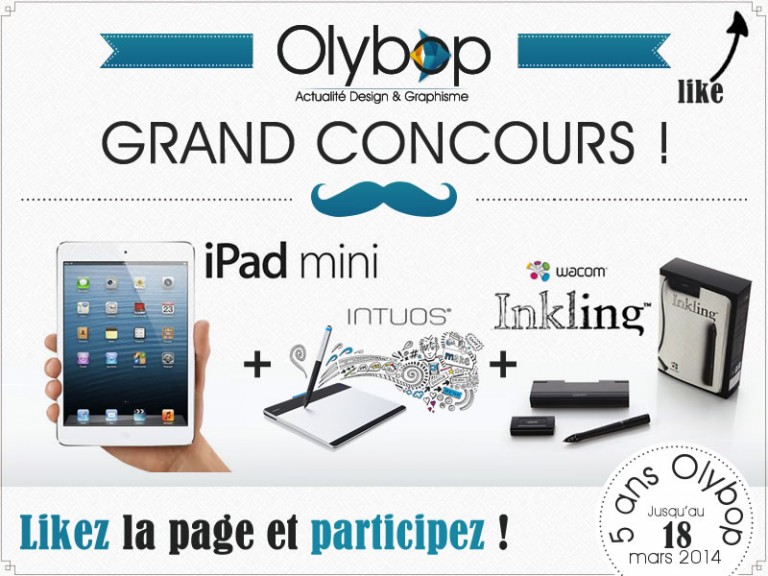 [Concours 5 Ans] Gagnez un ipad mini, une tablette graphique et un Inkling Wacom