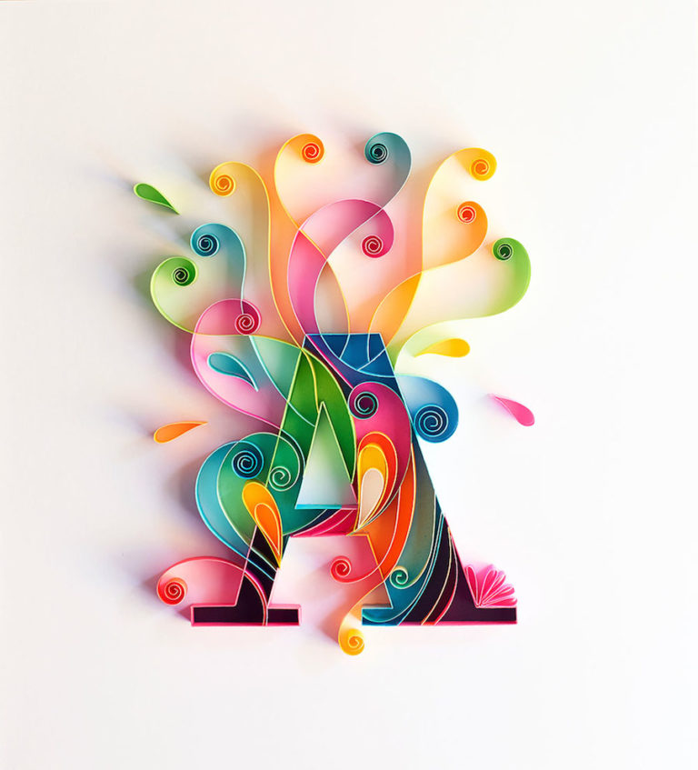 Illustrations : Typographie en sculpture sur papier