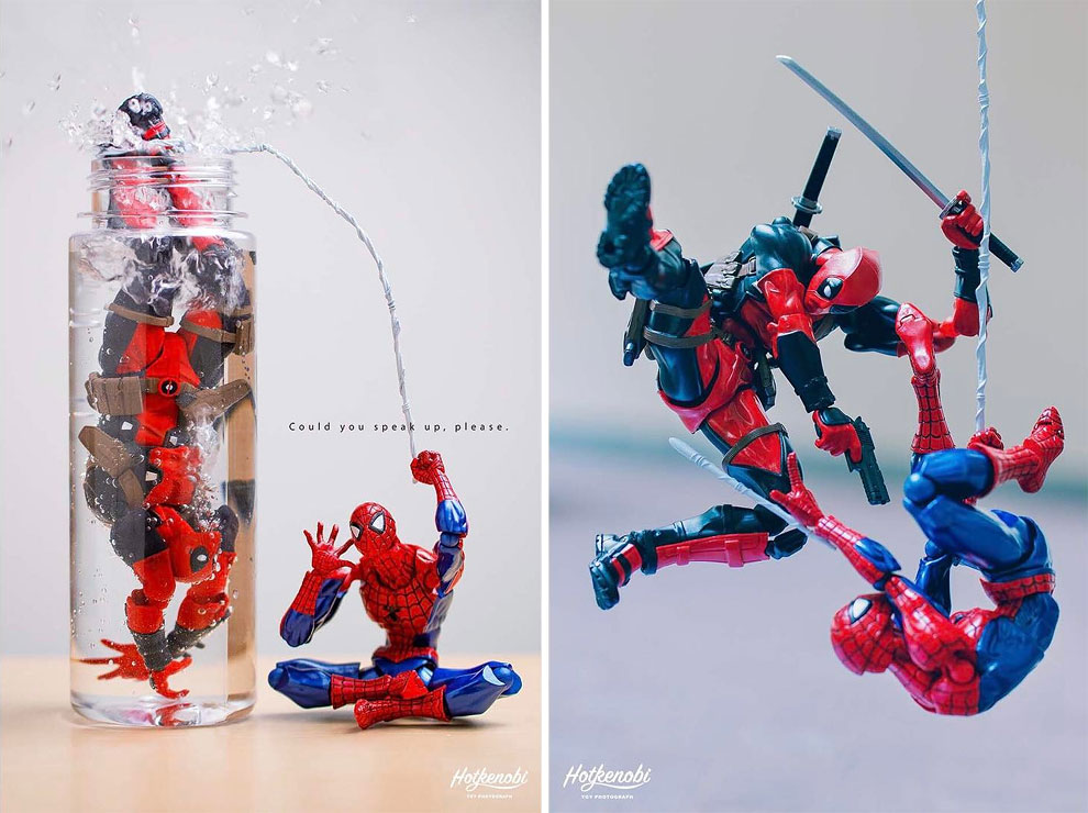 Photographies : Des figurines de super-héros en action 4