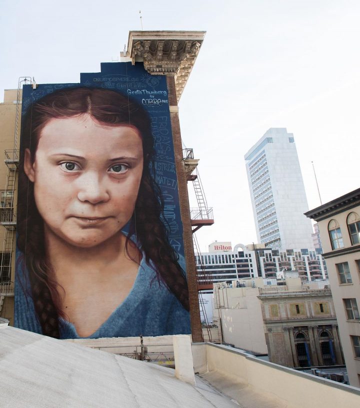 StreetArt - Portrait géant de Greta Thunberg 2