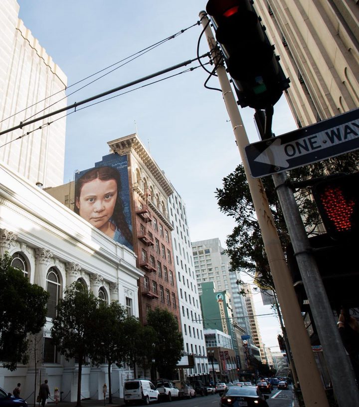 StreetArt - Portrait géant de Greta Thunberg 4